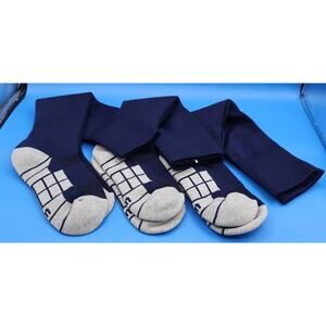 Soccer Socks (3 pair) Team Sport Knee High Blue sz 5-7 Youth/6-10 Women